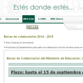 Becas de colaboración del Ministerio de Educación, Cultura y Deporte, 2014/2015